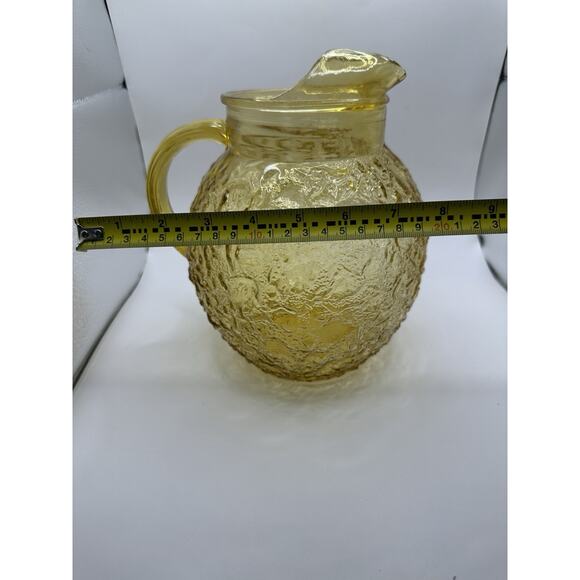 Vintage Anchor Hocking Fairfield Starburst Amber Glass Pitcher - Picture 9 of 9